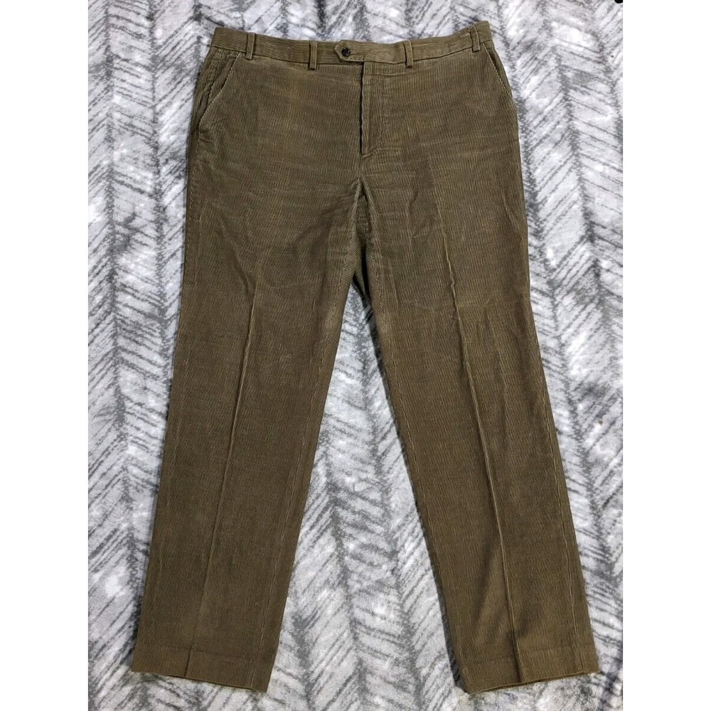 Lauren Ralph Lauren Pants Mens 38 X 31 Brown Corduroy Straight Flat Front Cotton